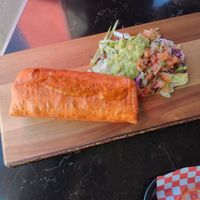 Vegan Chimichanga, blk beans and veggies at Habanero's Bar and Grill in Scotts Valley