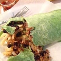 Vegan burrito with fries inside  at Habanero's Bar and Grill in Scotts Valley