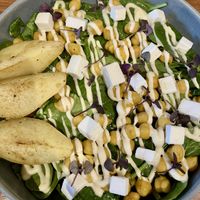 Pear and chickpea salad   at Vrasserie in Porto