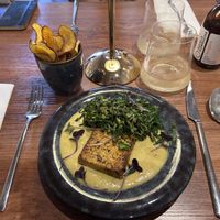 Tofu com caldo verde e molho de manga  at Vrasserie in Porto