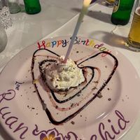 Birthday! Not vegan but a lovely touch, my non vegan family eat the ice cream.  at Ruan Orchid in Chester