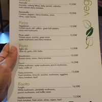 The vegan Menu at Tartufo Cucina Italiana in Athens