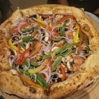 Vegetarian pizza (it's vegan, don't get confused by the name) at Tartufo Cucina Italiana in Athens