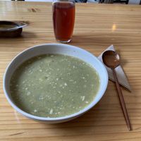 The menu of the day soup and drink  at Kuruba in Cuenca