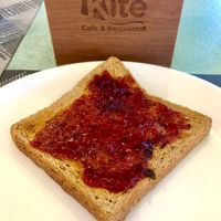 Jam on toast  at Kite Café & Restaurant in Dubai