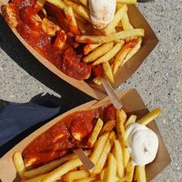 Curry Wurst at Krasse Curry Vurst in Cologne