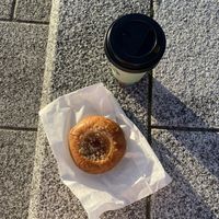 Vegan baked good with apple saucee  at Wilhelmiinan Konditoria in Jyvaeskylae