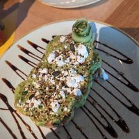 Avocado toast with vegan feta at LGW - Wondertree - South Terminal in Horley