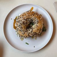 Smoked "salmon" bagel at Prince Peach in Berlin