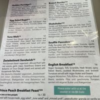 Menu   at Prince Peach in Berlin