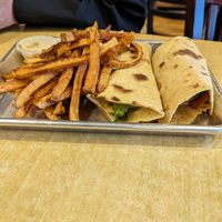 ABLT with fries at Annapurna's World Vegetarian Cafe in Santa Fe