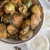 Delicious brussel sprouts   at Annapurna's World Vegetarian Cafe in Santa Fe