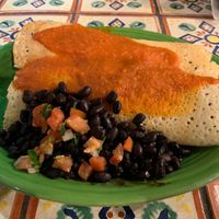 Green Plate with dosa-style enchiladas at Annapurna's World Vegetarian Cafe in Santa Fe