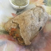 Savory crepe had enough for leftovers! So filling!! at Annapurna's World Vegetarian Cafe in Santa Fe