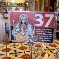 waiting for the food at Annapurna’s World Vegetarian Cafe at Annapurna's World Vegetarian Cafe in Santa Fe