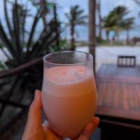 Pina colada with grenadine at Luna De Plata in Mahahual