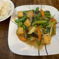 Stir-fry vegetables with tofu  at Phở Nam Định in Marrickville