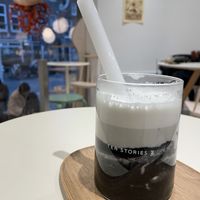 black sesame latte   at Tea Stories in Amsterdam