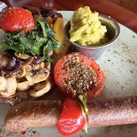 Loaded Vegan Toast: not on menu now but you can ask for it and they’ll make it!  at The Lookout Cafe in Victoria Falls