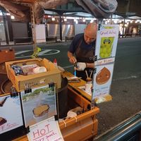 Blowtorching at Sweet Potato Van in Kyoto
