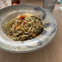 Vegan pasta with vegetables of the season  at Savage Beach Club in Mallorca