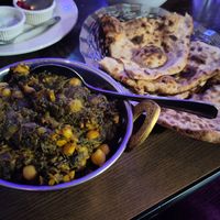 Saag puri with roti at Cafe Goa in Waterford