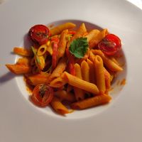 The one labelled vegan option, the could make many of the veg pastas without dairy or meat at 1500 BC in Santorini