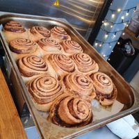 Cinnamon rolls. 
Homemade, warm and fresh from the oven. at Alterna in Birmingham