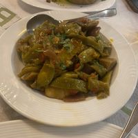 Green beans in tomato saucee  at Throubi in Crete