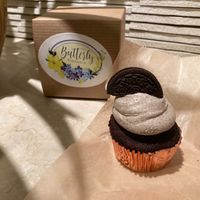 Cookies and cream vegan donut at Butterfly Bakeshop in New York City