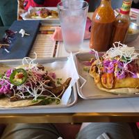 Vegan beef bulgogi and tofu tempura at The Dream Tacos in Plano
