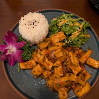 Tofu in tomato sauce at De Tham Restaurant in Ho Chi Minh City
