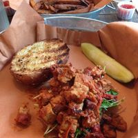 The Vegan Sloppy Joe and sweet potato fries at Horns in Bethlehem