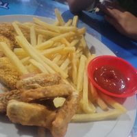 Potato nuggest and tempeh at WOW Vegan Cafe in Denpasar