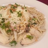 Carbonara pasta at Vegan Heaven in Fitzroy