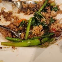 Bbq fried rice in claypot (on a plate) at Vegan Heaven in Fitzroy
