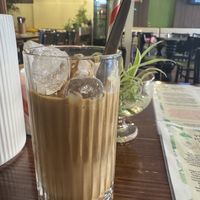 Iced Vietnamese coffee using vegan condensed milk, I super love it!  #Veganuary at Vegan Heaven in Fitzroy