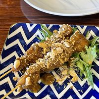 Lion’s mane mushroom skewers  at Vegan Heaven in Fitzroy
