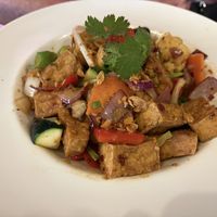 Chilli Tofu stir fry  at Vegan Heaven in Fitzroy