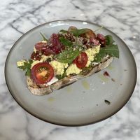 Scrambled tofu toast.  at VERDE in Malmo