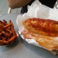 Veggie Meatball & Sweet potato fies at Green Medley in Moorestown