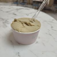 Pistachio gelato at Loretto Artisan Gelato in Corfu
