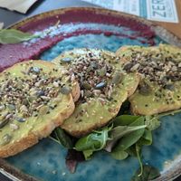 Avo toast with a green smoothie at Zero in Naples