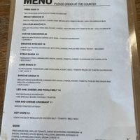 This was their menu, but talking with staff they were able to make up lots of fresh things from display options too like toasties, rolls etc  at Granite Freycinet in Coles Bay