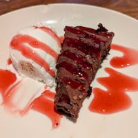 Chocolate Layer Torte and Vegan Vanilla Ice Cream at Bagle Brook - Beefeater in Port Talbot