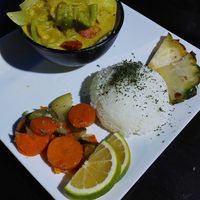 Veggie curry at Reina's in Caye Caulker