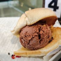 Ice cream bread, half eaten at Four Seasons Vegetarian in Kuching