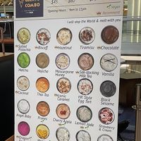 Clearly marked vegan items on the menu. There are small menus by the counter that show if it’s sold out  at HKG - Gelato Combo - T1 in New Territories