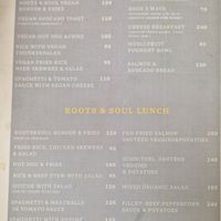 Latest menu Jan 2025 at Roots & Soul Café  in Accra