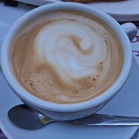 Coffee with oat milk at Fem un Brunch in Barcelona
